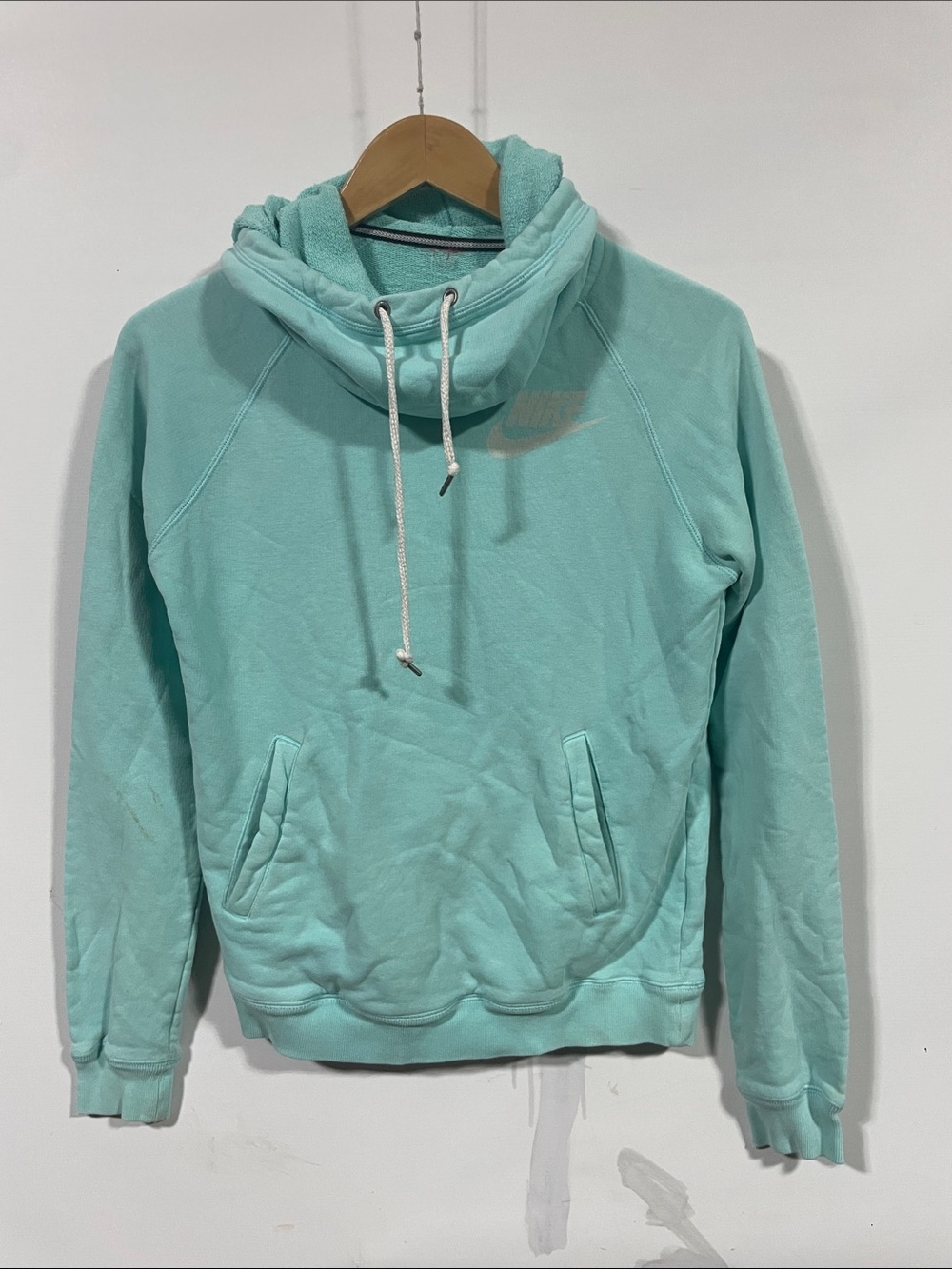 Nike Light Aqua Cowl Neck Pullover Sweatshirt
